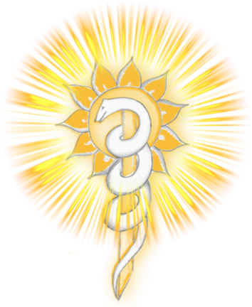 Die leuchtende Sonnenschlange, das Logo des TorWeges