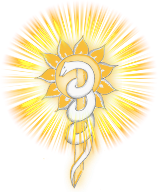 Die leuchtende Sonnenschlange, das Logo des TorWeges